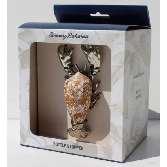Tommy Bahama Metal Sea Shell Body Lobster Wine Bottle Stopper Ocean Sea Island - Picture 2 of 2